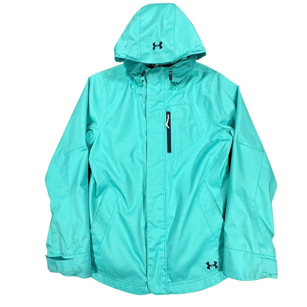 Under Armour Storm Hooded Jacket Womens S Teal Green ColdGear Infrared